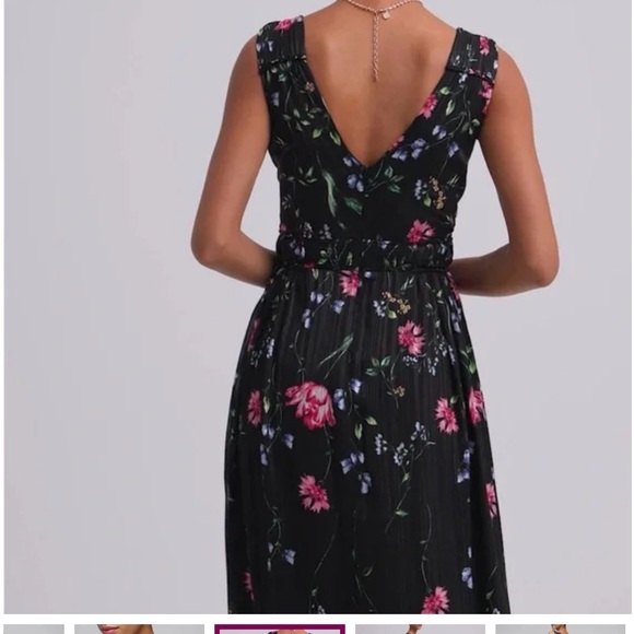 White House Black Market Floral Black Dress - Picture 2 of 2